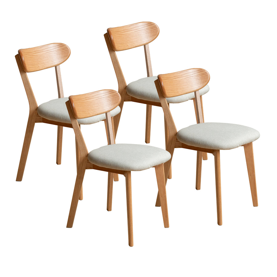 (set of 4 Pcs) Dining Chair Wooden FAS Grade Oak Natural Wood Made in North America 100% Dirt-Free Wood Chair Solid Chair - primary color shot
