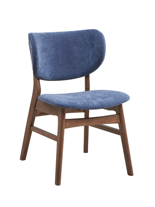 Upholstered Fabric Side Chairs – Blue (Set of 2)