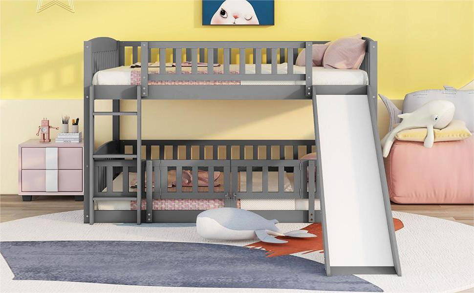 Bunk Bed with Slide - Gray - detail view 3
