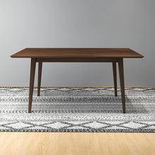Levi Modern Style Solid Wood Rectangular Dining Kitchen Table Brown Finish - detail view 6