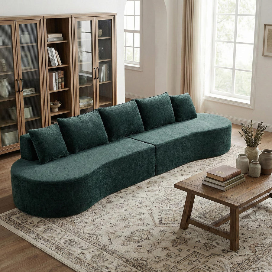 138.6' Modern Curved Modular Sectional Sofa with High-Density Fully Compressed Sponge, 2-Piece Set, Fully Assembled Left/Right Hand Facing, Perfect for Living Room - primary color shot