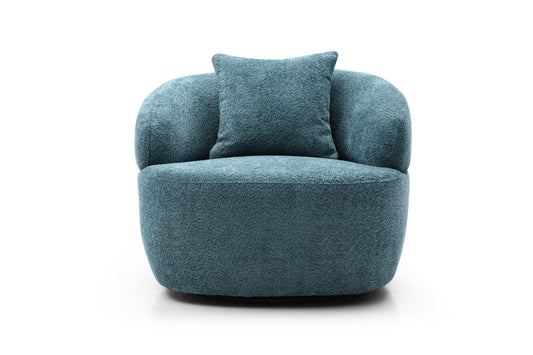 Blue 360° Swivel Mid-Century Armchair