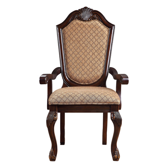 Upholstered Fabric Side Chairs – Espresso (Set of 2)