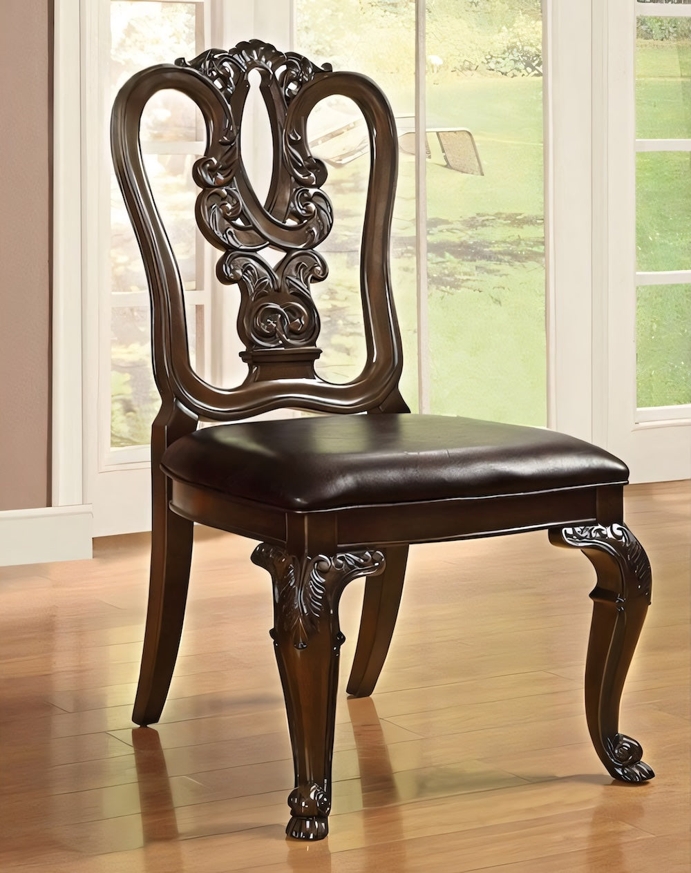 Bellagio 5-Piece Traditional Brown Cherry Single Pedestal Dining Set (3 Chair Options)