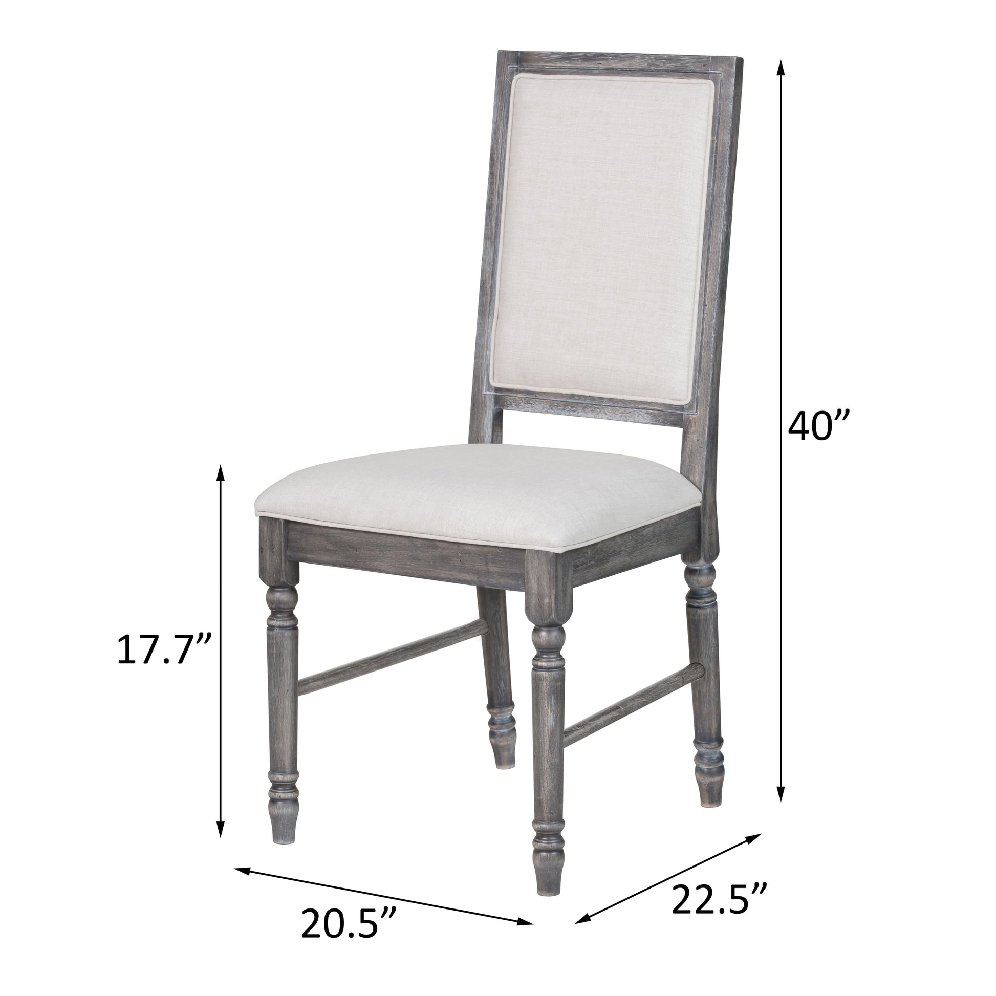 Cream and Weathered Grey Open Back Side Chairs Set of 2