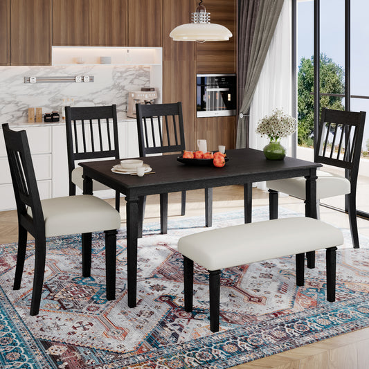 6-Piece Retro Dining Room Set - Grey - primary color shot