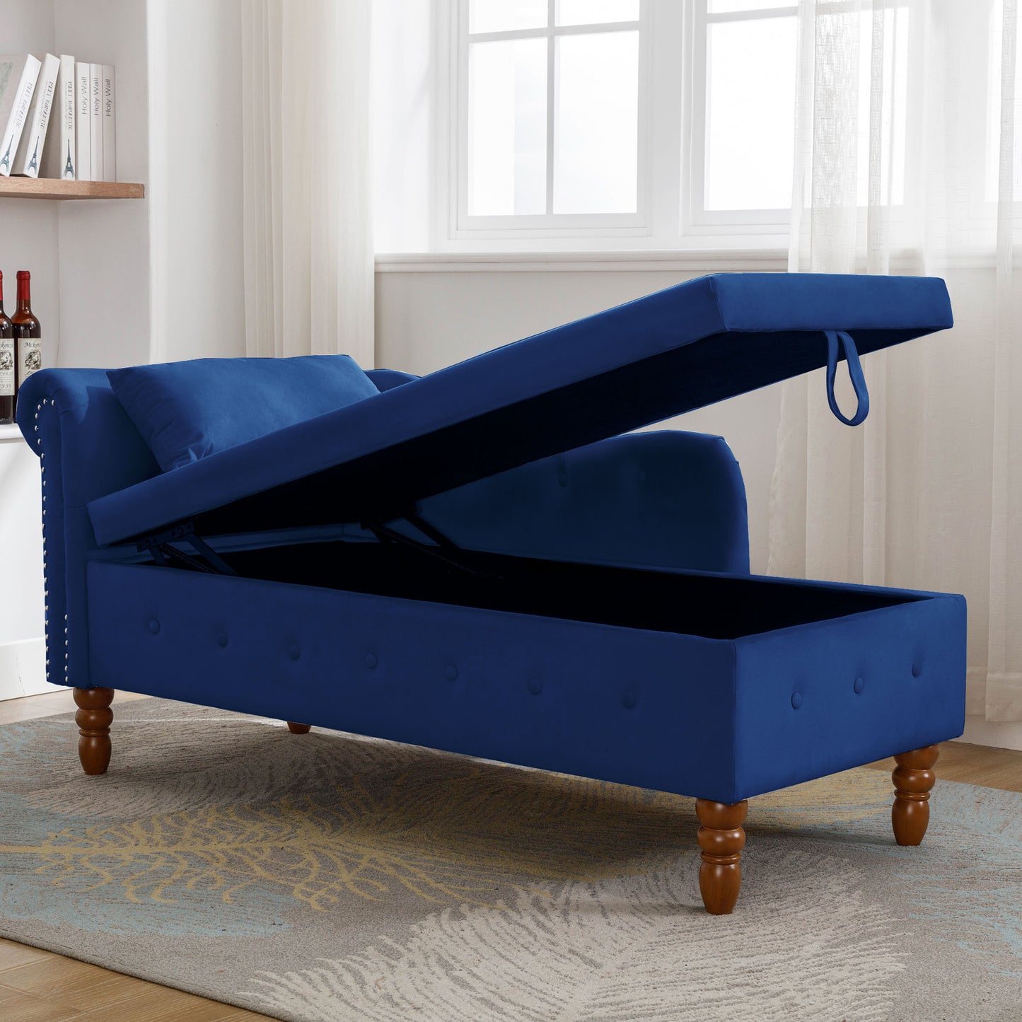Navy Blue Chaise Lounge Indoor - detail view 8