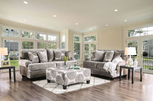 Bonaventura Transitional Style Ultra Plush Smoke Grey Sofa