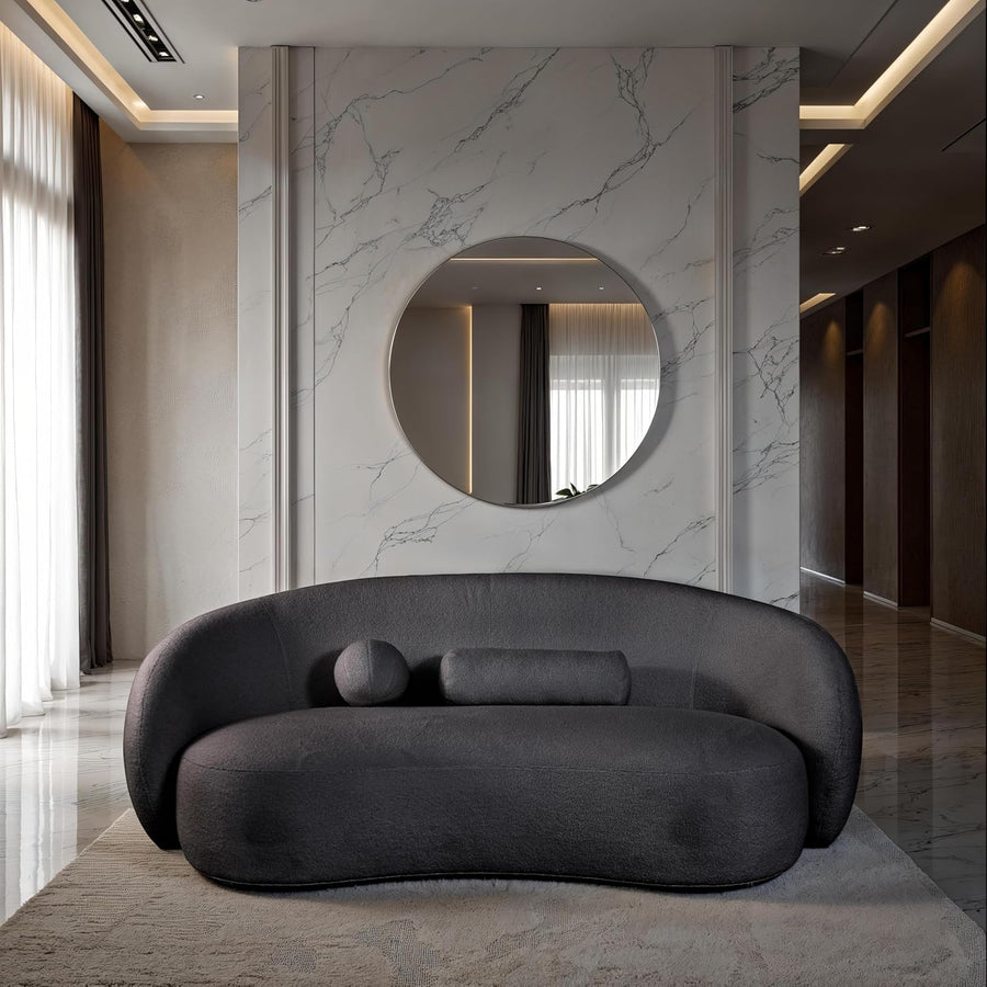 Brevik Contemporary Chenille Sofa – Black