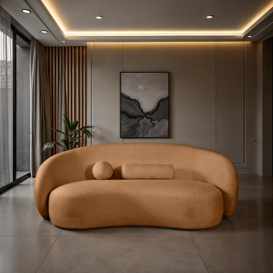 Brevik Contemporary Chenille Sofa – Terracotta