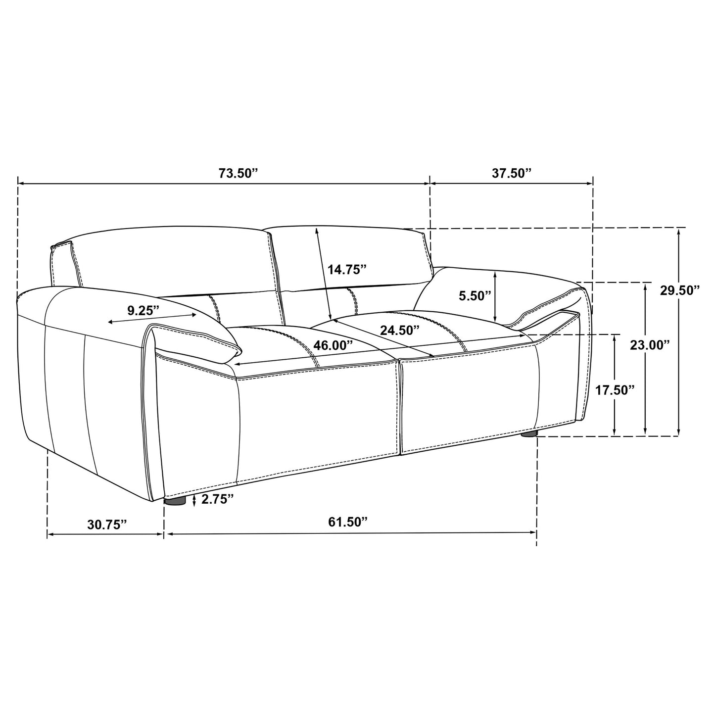 Buxton Top Grain Leather Sofa & Loveseat Set – Graphite