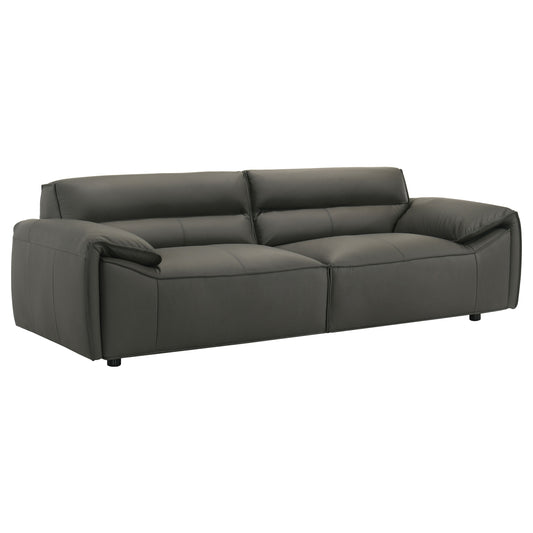 Buxton Top Grain Leather Sofa – Graphite