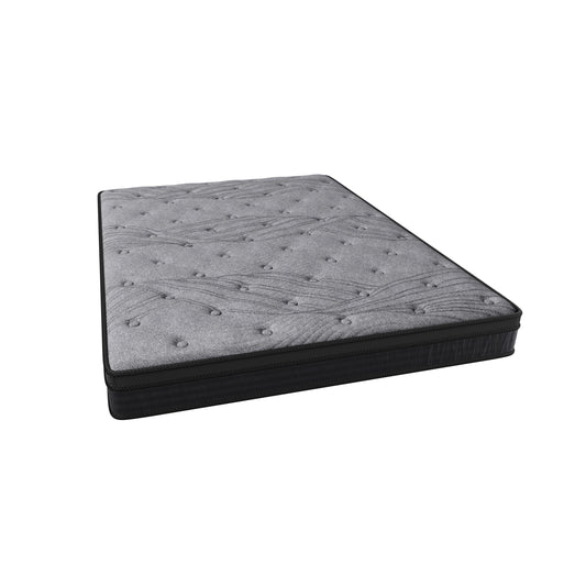 12" Soft-Medium Firm Mattress with Pocket Coils - Grey - detail view 2