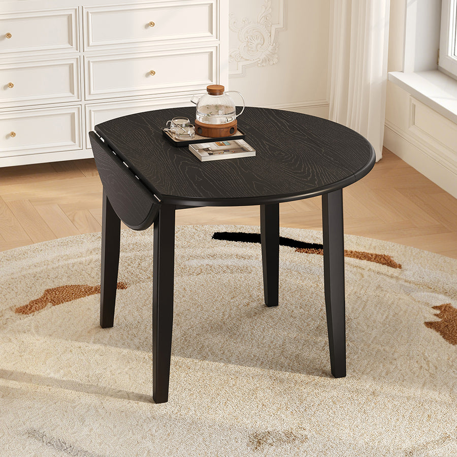 Extendable Round Dining Table for 2–4 People, Folding Wood Dining Table with Adjustable Size, Space-Saving Design for Small Apartments and Dining Areas - primary color shot