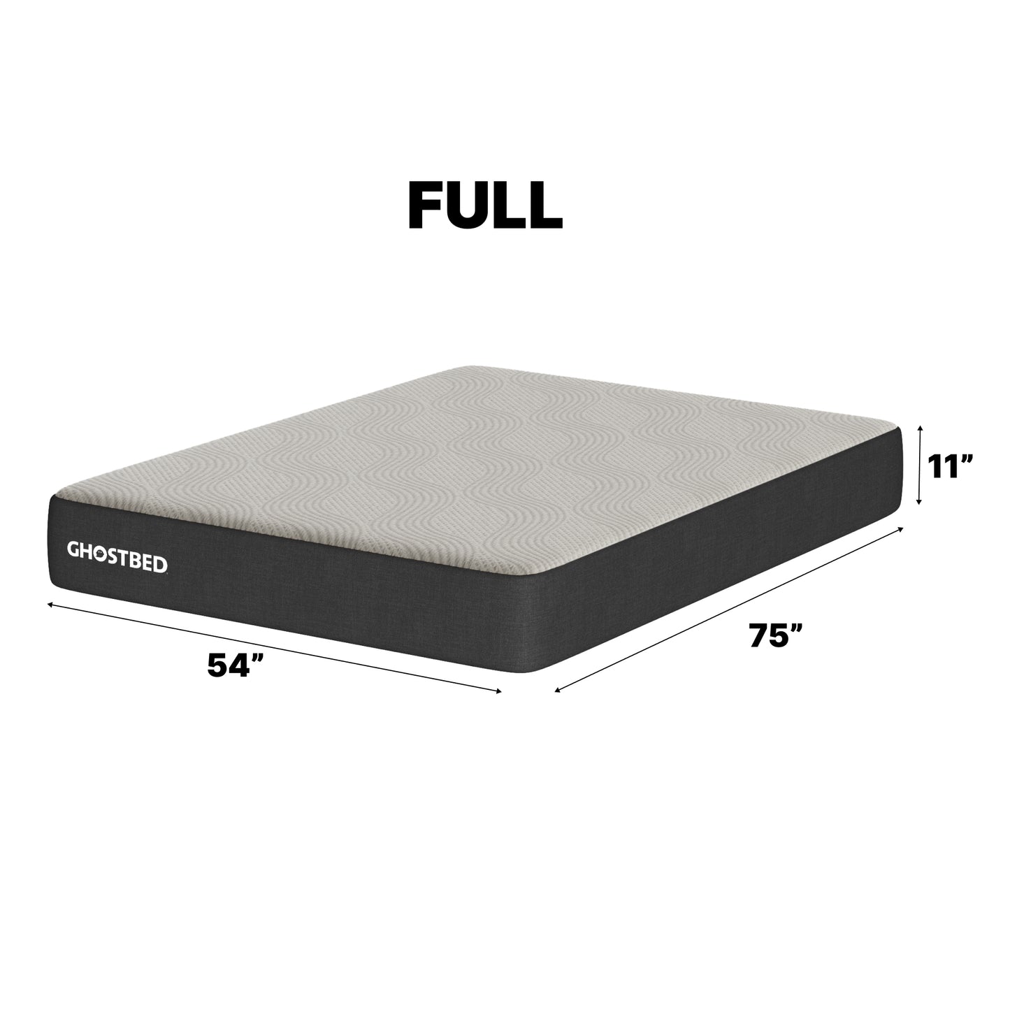 Ghostbed Essential 11' Full Foam Mattress with Cooling Gel Memory Foam and Ghostflex Support in White Foam - detail view 3