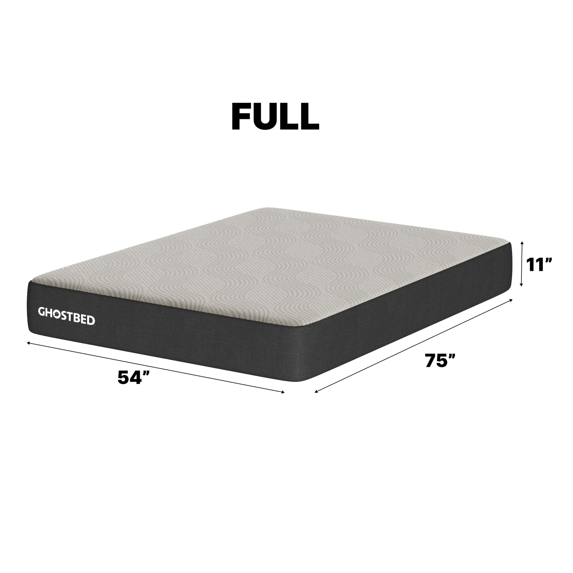 Ghostbed Essential 11' Full Foam Mattress with Cooling Gel Memory Foam and Ghostflex Support in White Foam - detail view 3