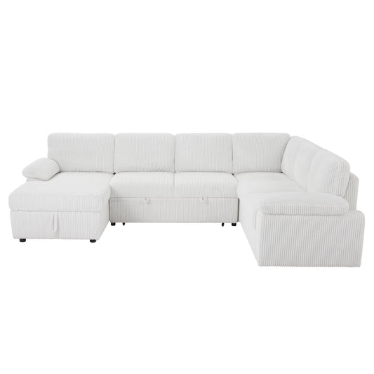 Modular Storage Sectional Sofa with Deep Seating and Sleeper Functionality