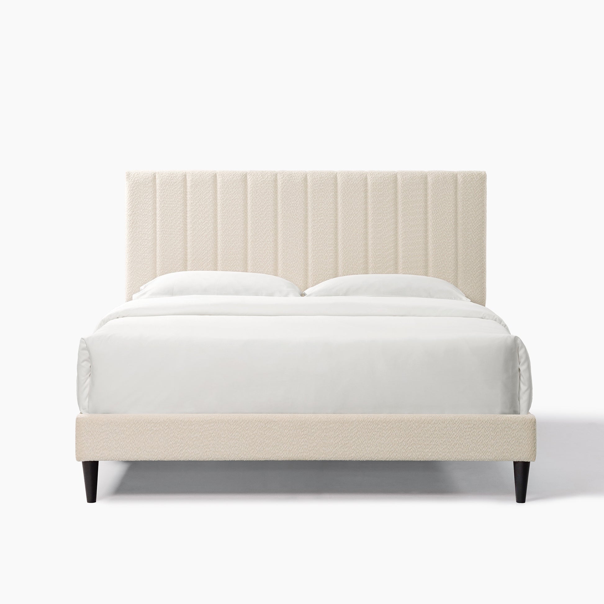 Rina Dove Tufted Upholstered Platform Bed - Pearl White - Queen
