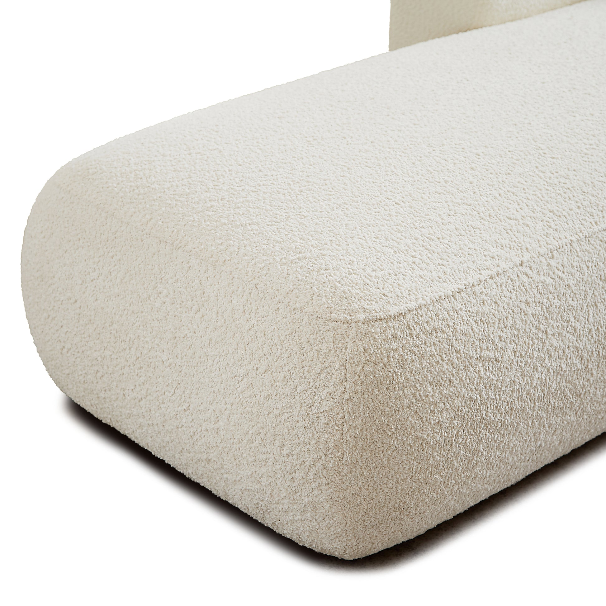 Upholstered Chaise Lounge - Cream - detail view 4