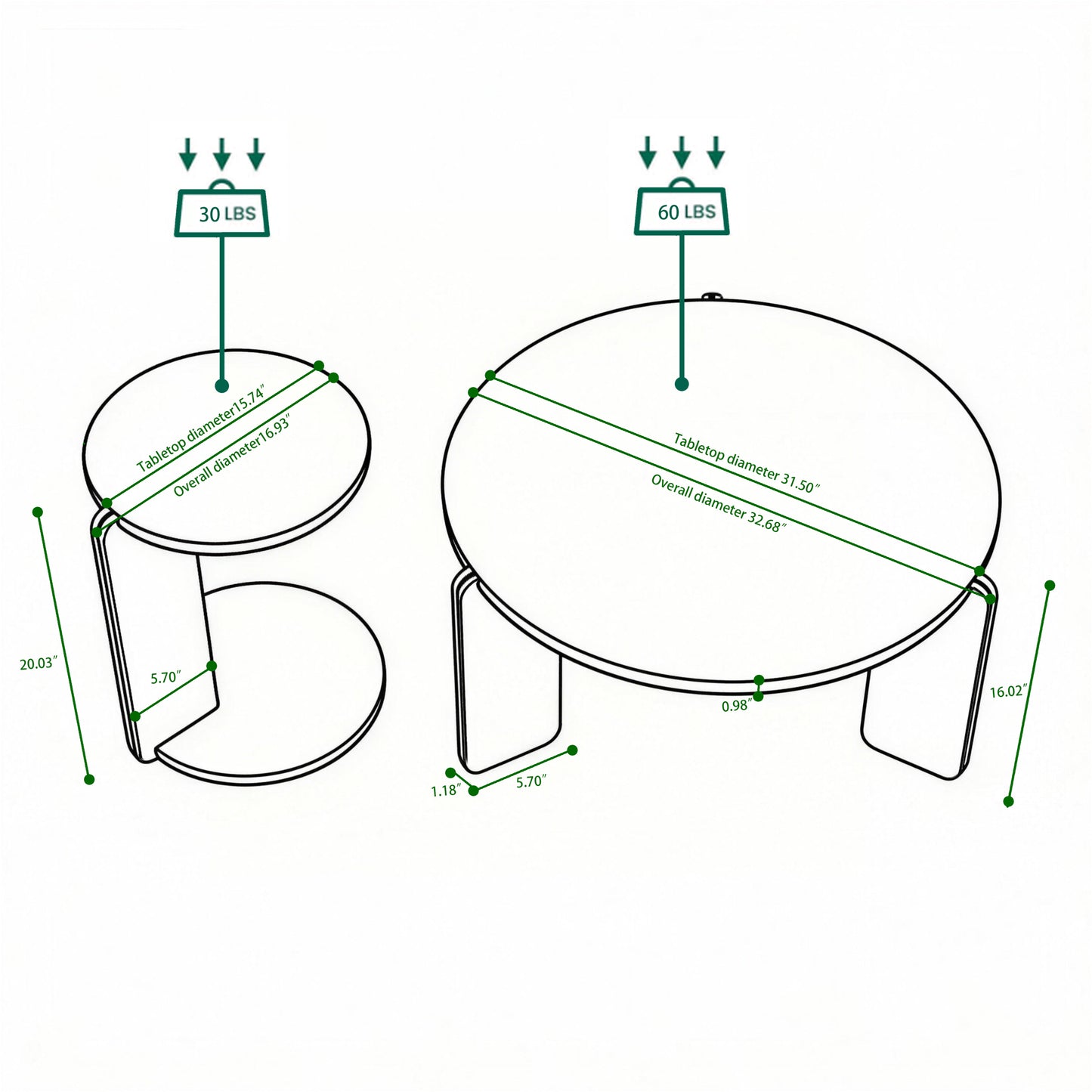Black Nesting Tables with Black Legs - detail view 3