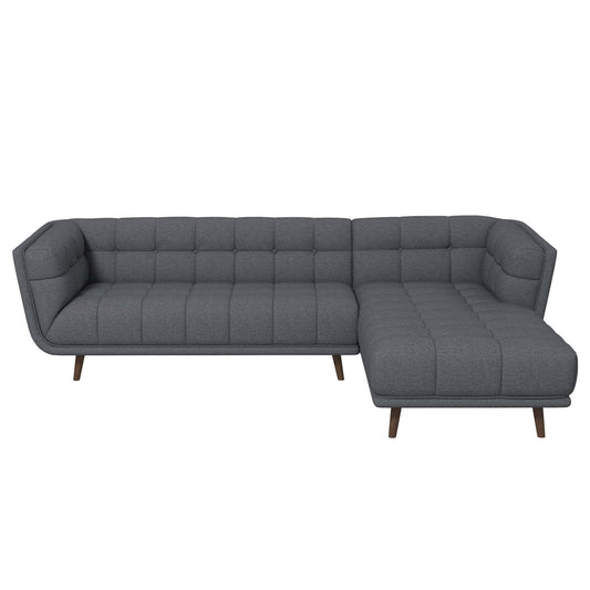 Addison Right Sectional Ash Grey Fabric Sofa - detail view 2