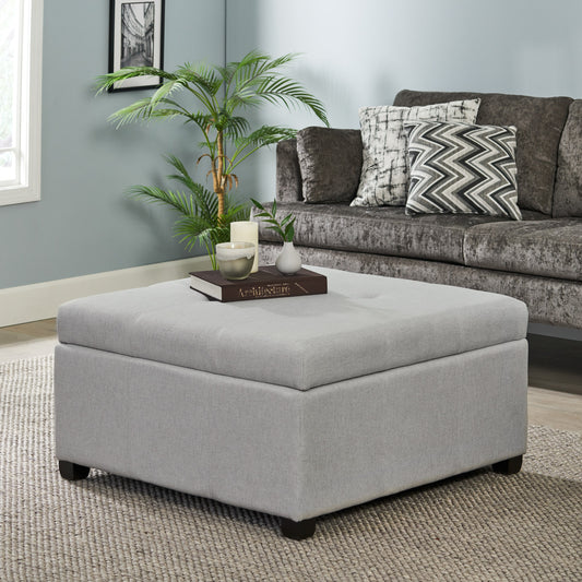 Carlsbad Linen Storage Ottoman, Gray