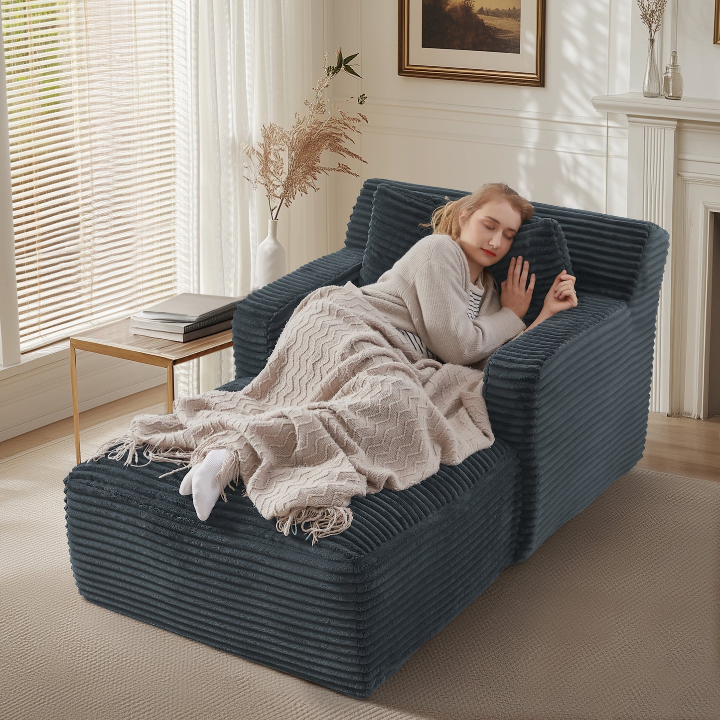Indoor Single Chaise Sofa - Grey - detail view 4