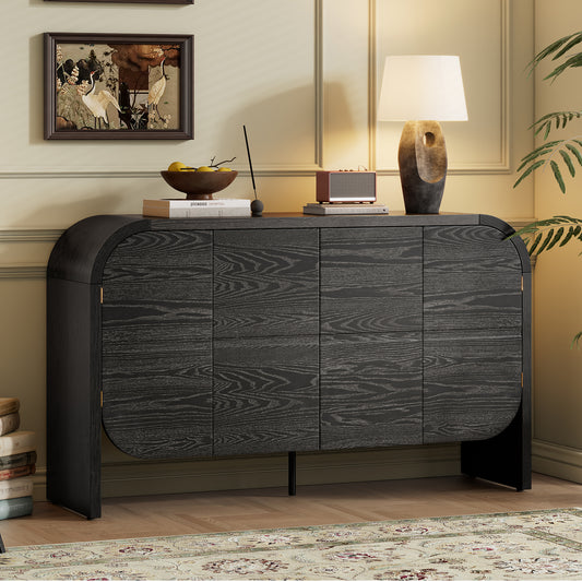 TREXM Buffet Cabinet with Storage - Black - primary color shot