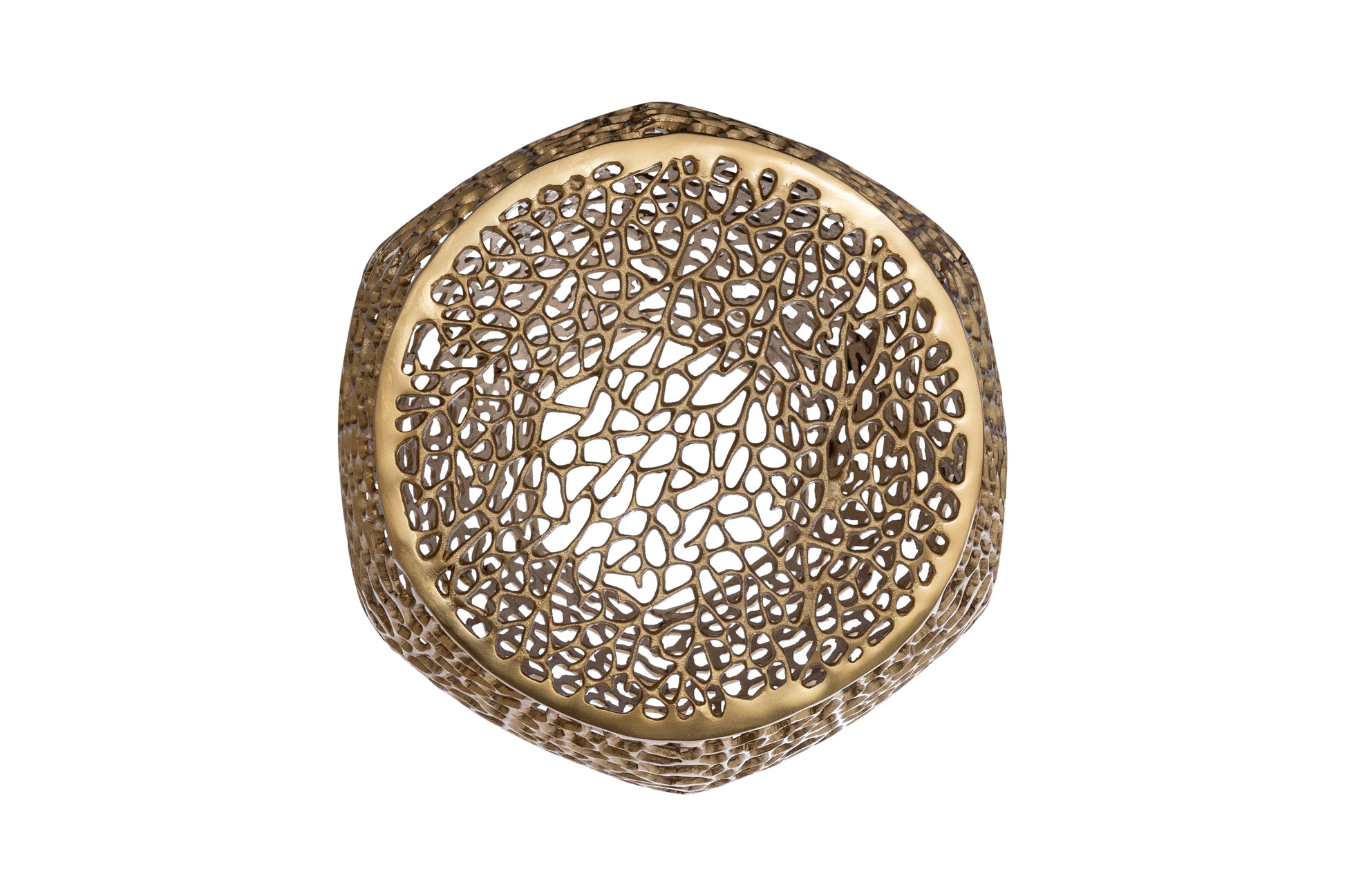 Azriel Aluminum Mesh Side Table, Gold