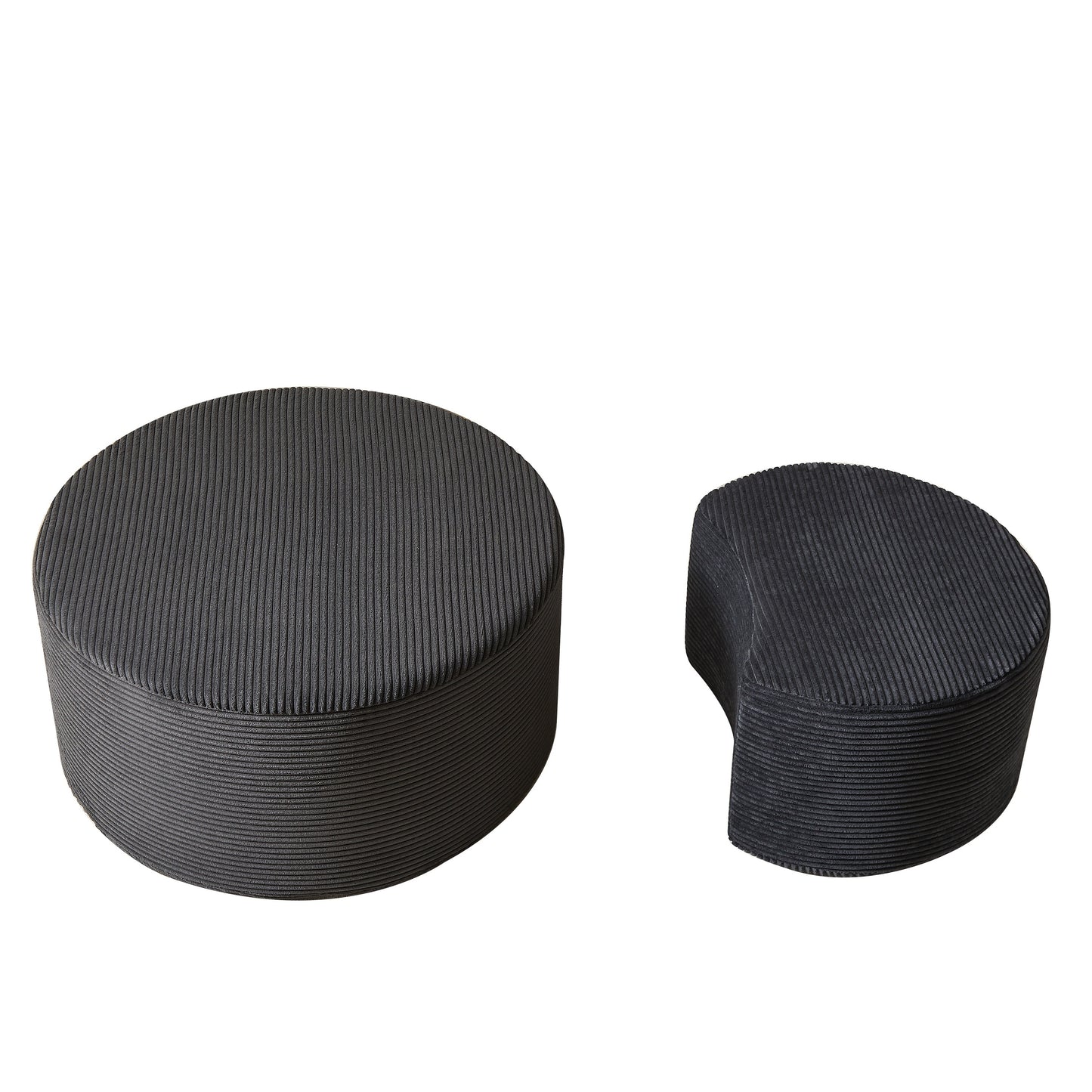 Black Corduroy Nesting Tables with Black Legs - detail view 7