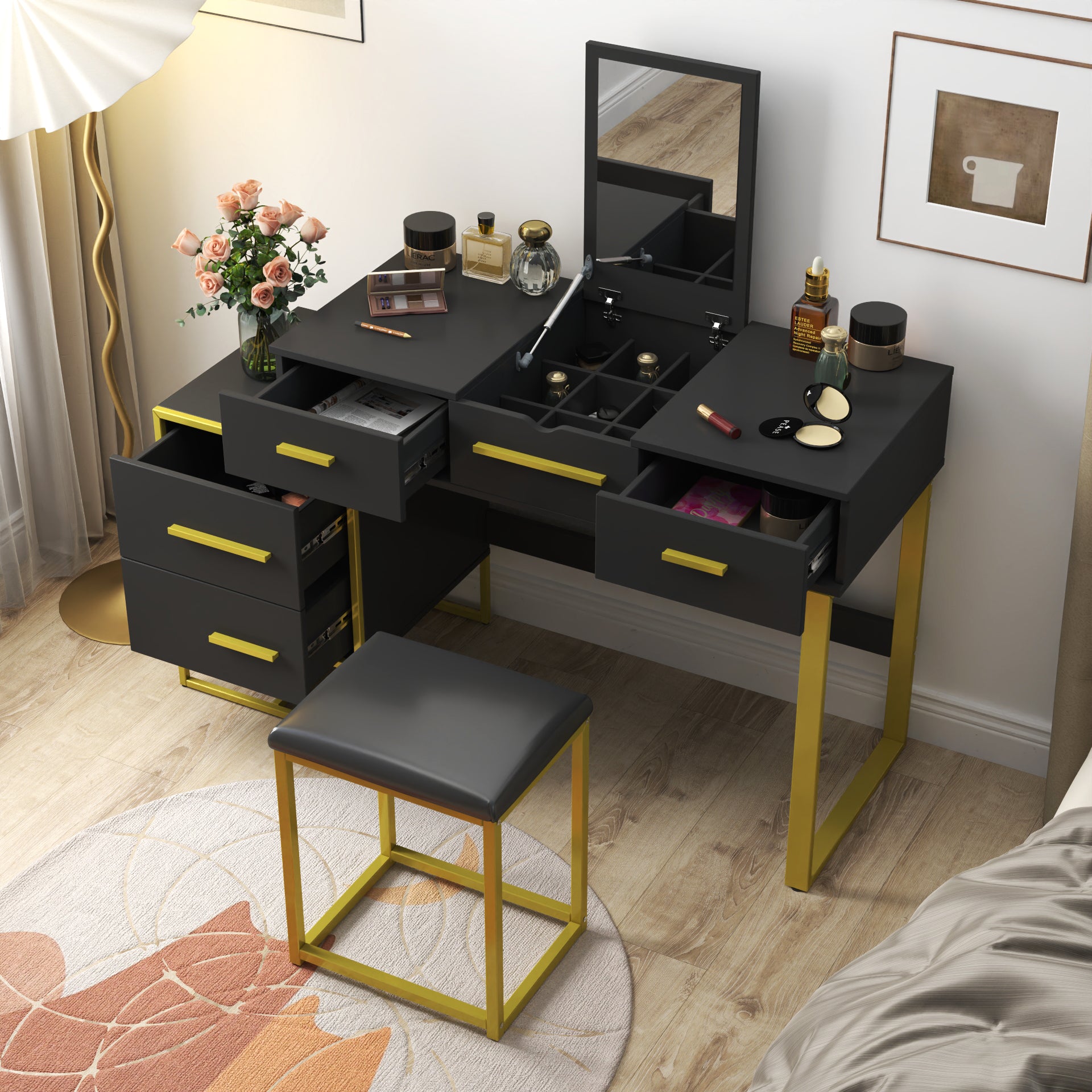 Ginger Makeup Vanity Set with Mirror