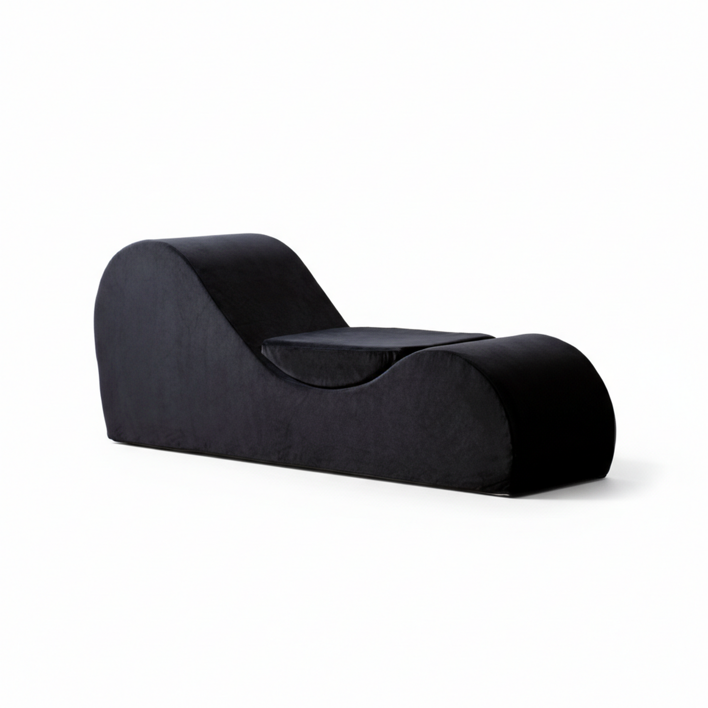 Solace Chaise Lounge Chair Ergonomic Design with Soft Yet Firm High-Density Foam Core Removable Machine-Washable Cover Black Polyurethane 62.5 X 18 X - primary color shot