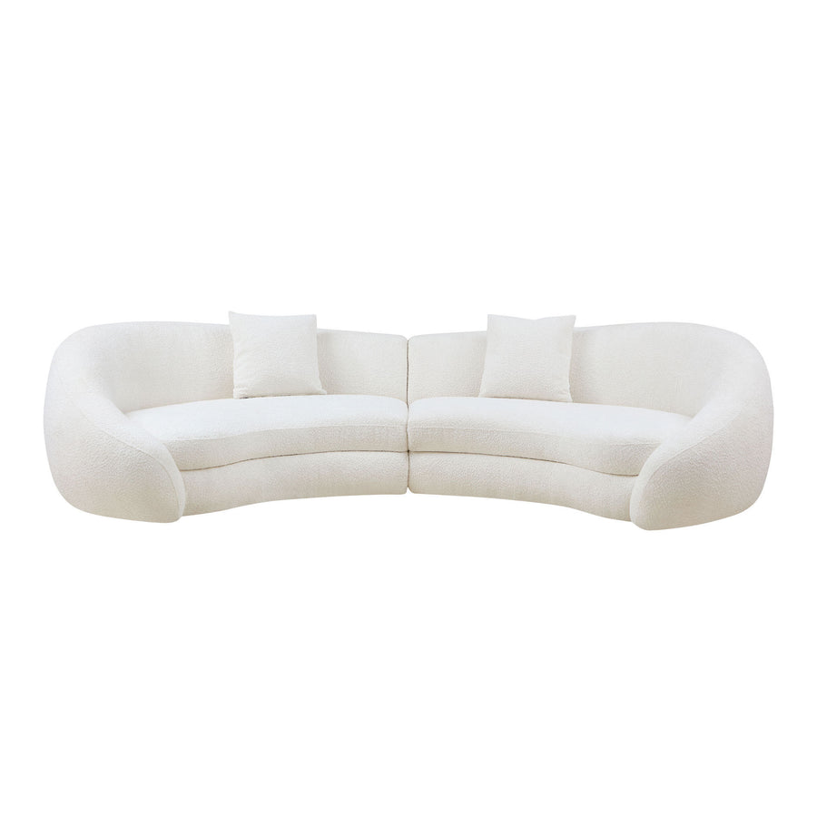 125.98' Modern Curved Sofa with Elegant Love Heart Design - White - primary color shot