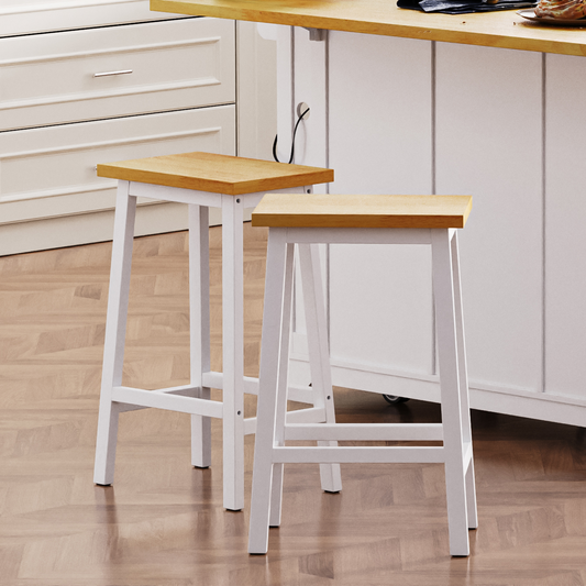 K&k Solid Wood Bar Stools (not Cheap Iron) - White - primary color shot