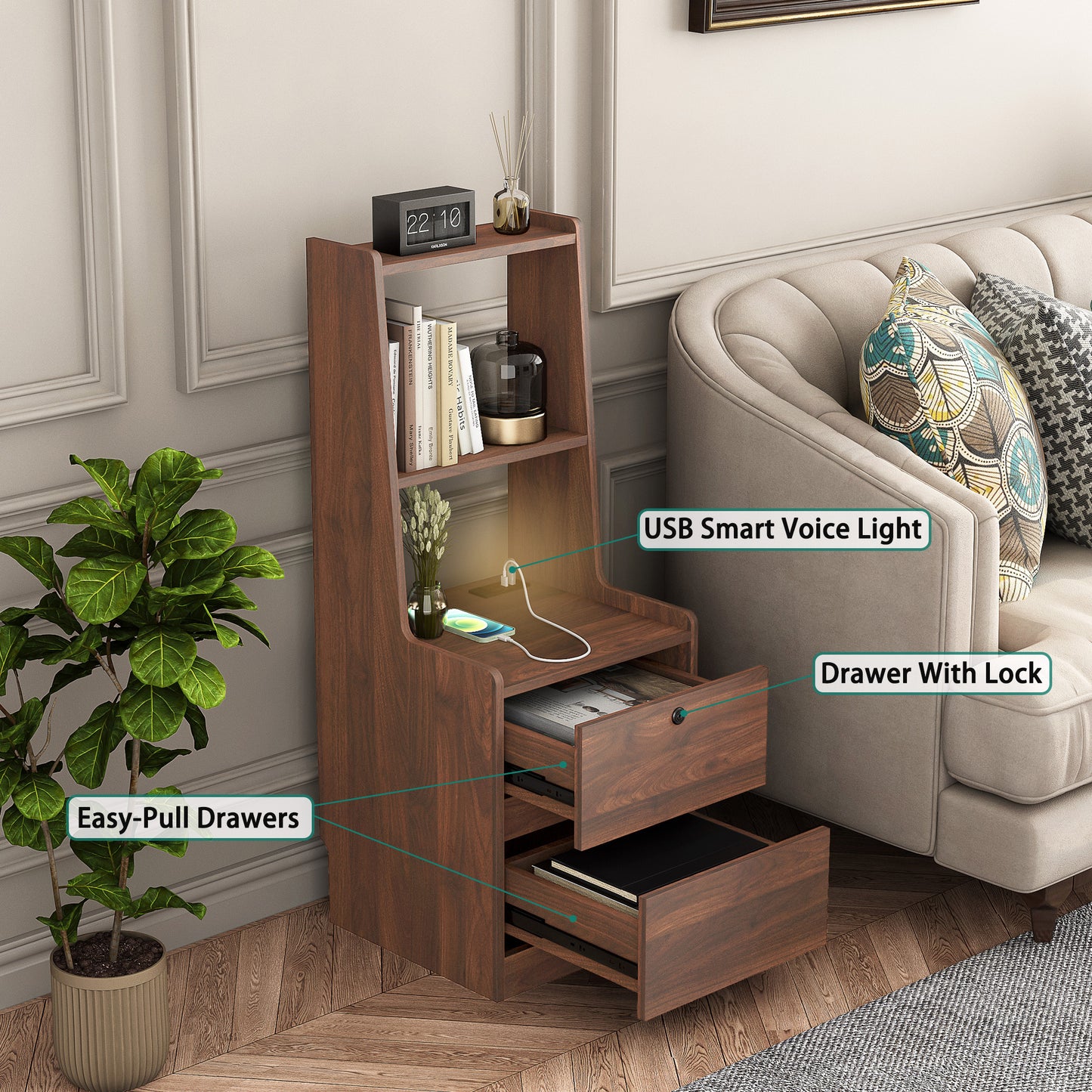 Nightstand with Charging Station - detail view 7