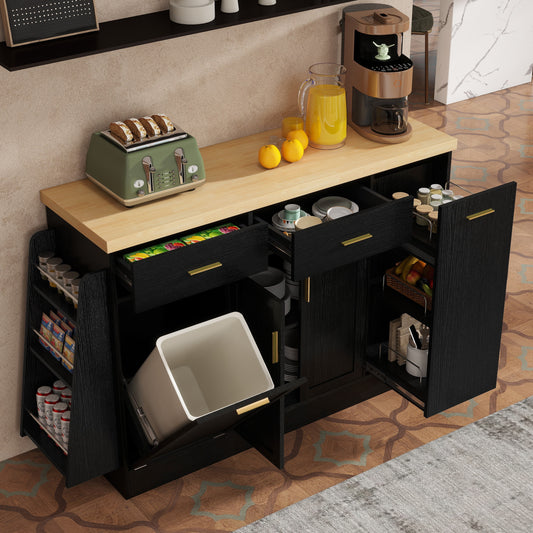 TREXM Multi-Functional Storage Sideboard - Black - primary color shot