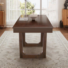 60'-78' Extendable Dining Table, Farmhouse Wooden Kitchen Table with Removable Leaf, Large Expanding Table for 4-8, Walnut - detail view 3