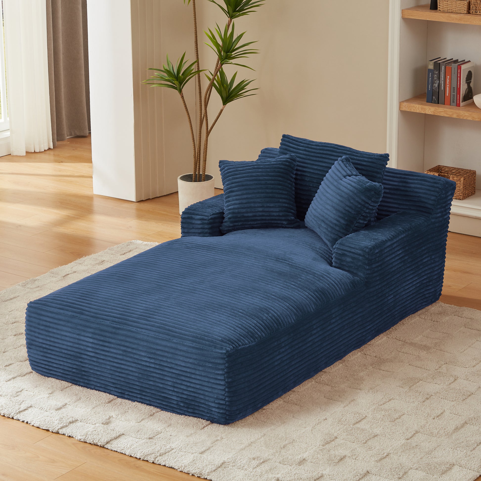 Oversized Chaise Lounge Chair Indoor - Blue - primary color shot