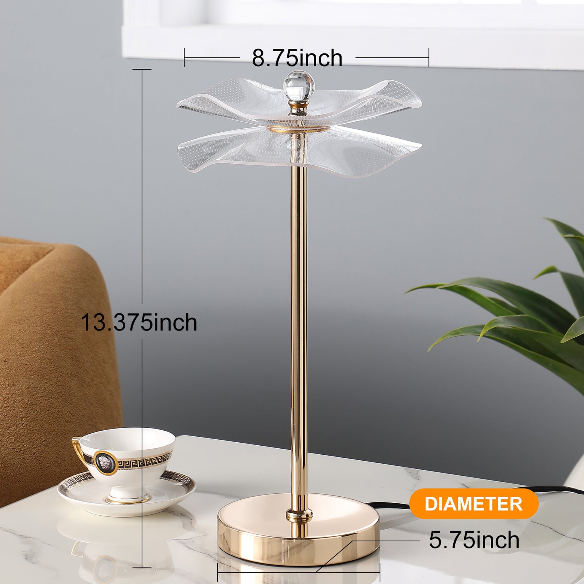 Led Acrylic Copper Gold Luminaire Table Lamp