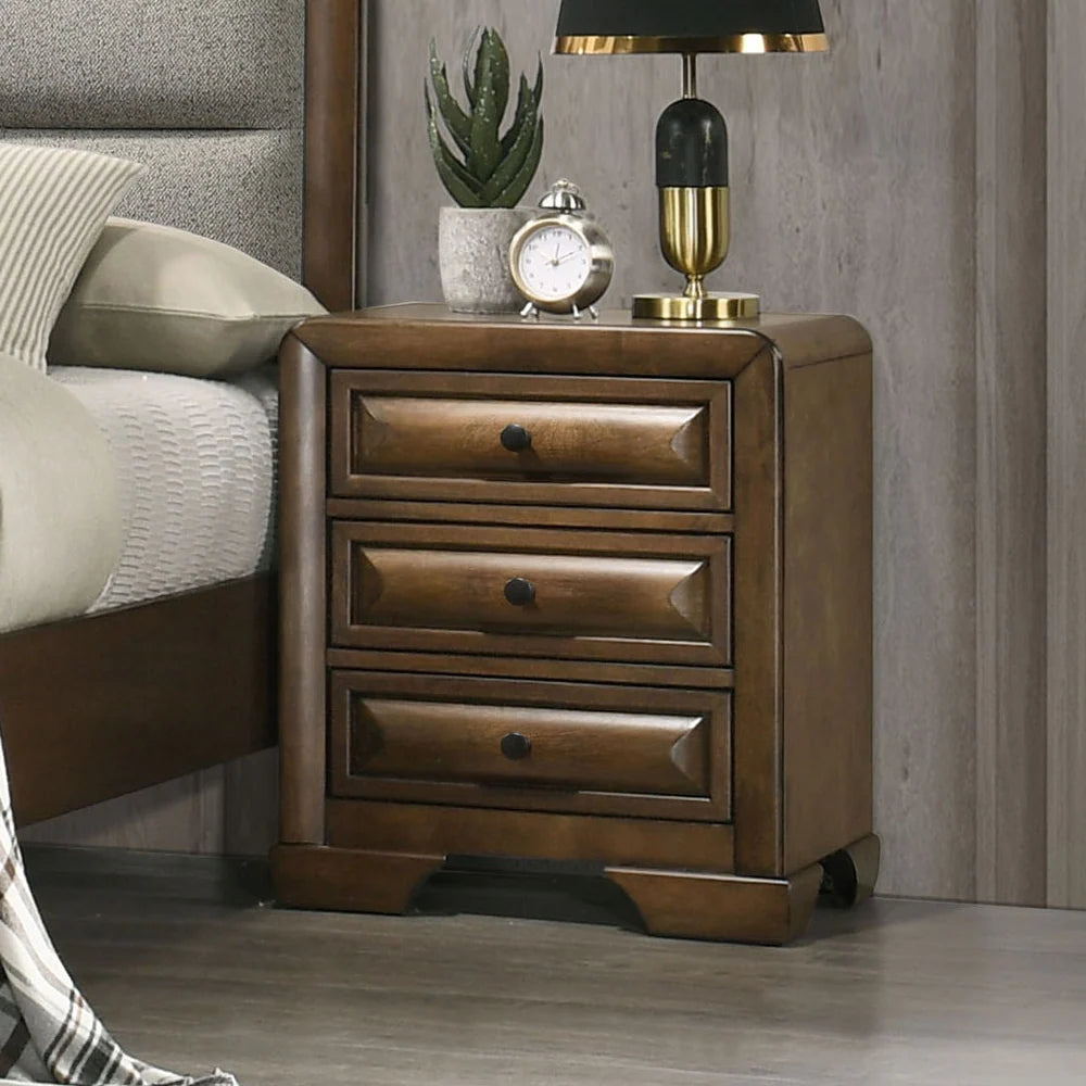 Caerwys Transitional Nightstand with Bracket Legs - Brown
