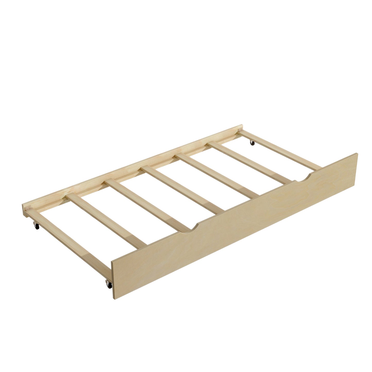 Auden Twin Size Wood Daybed with Storage Shelves, USB and Trundle, Natural