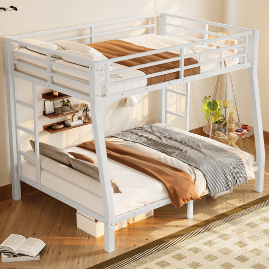Metal Full XL over Queen Bunk Bed for Teens and Adults - White - detail view 2
