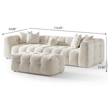Alana Tufted Ivory Chenille Modular Sectional Sofa with Reconfigurable Layouts and Soft Upholstery - detail view 6