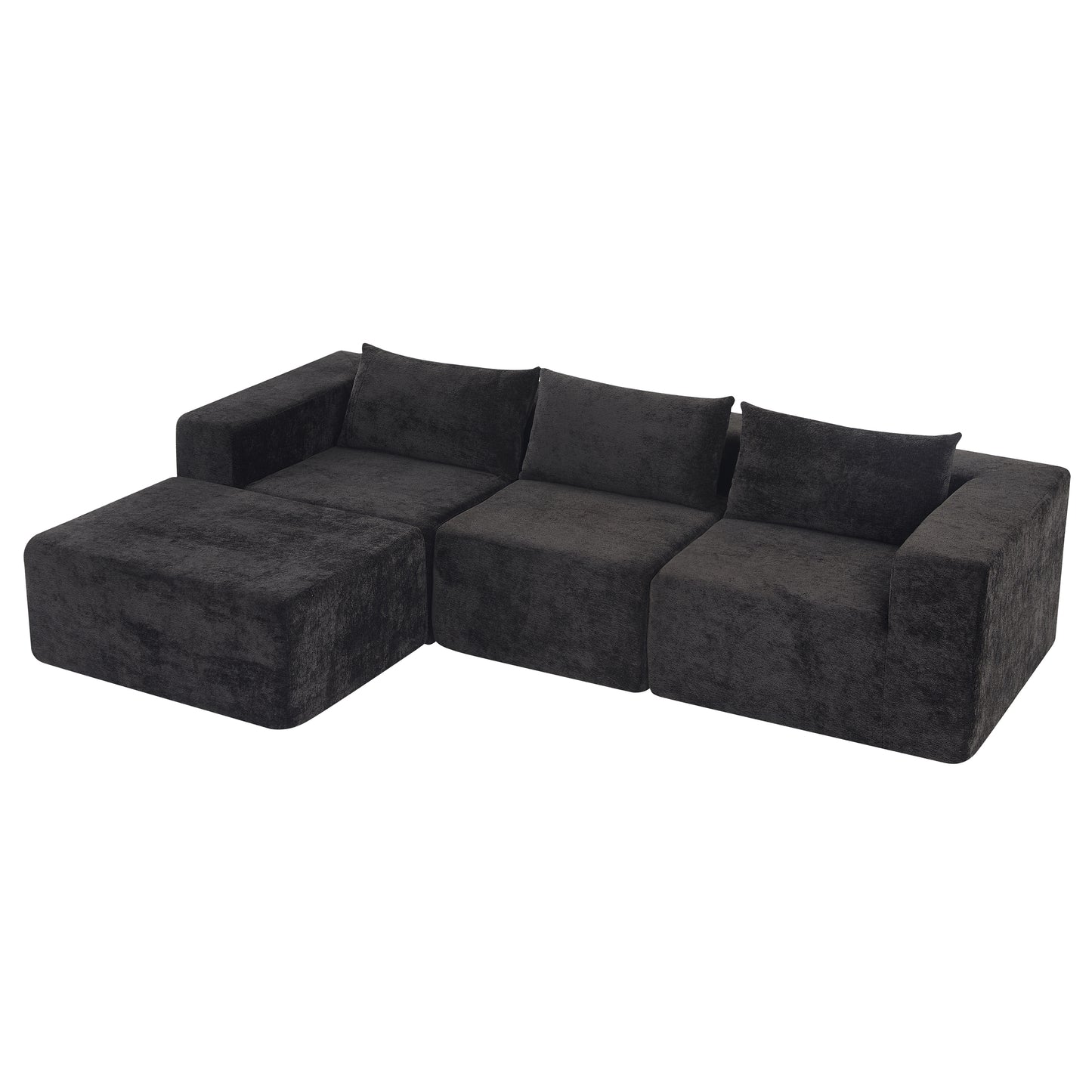 107' Compressed Sectional Sofas(Black) - detail view 2