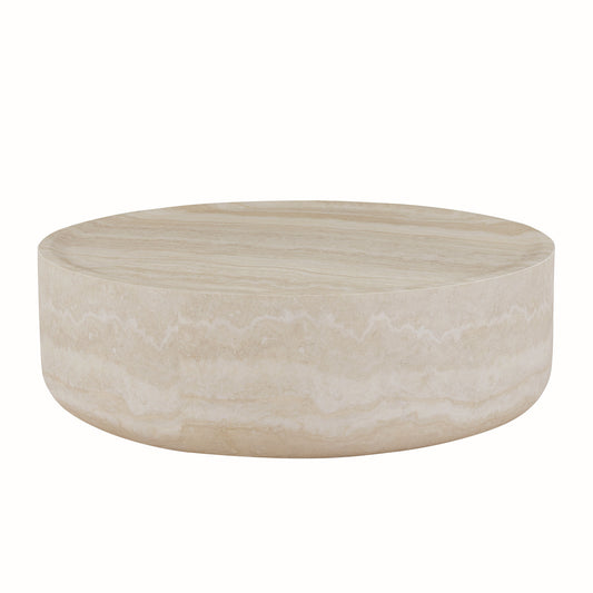39.37'' Faux MARS Pattern Coffee Tables - Faux Travertine Textured - primary color shot