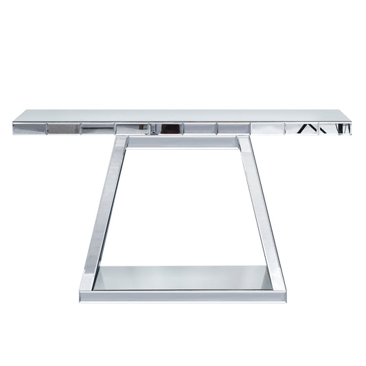 Trapezoidal Mirror Console Table