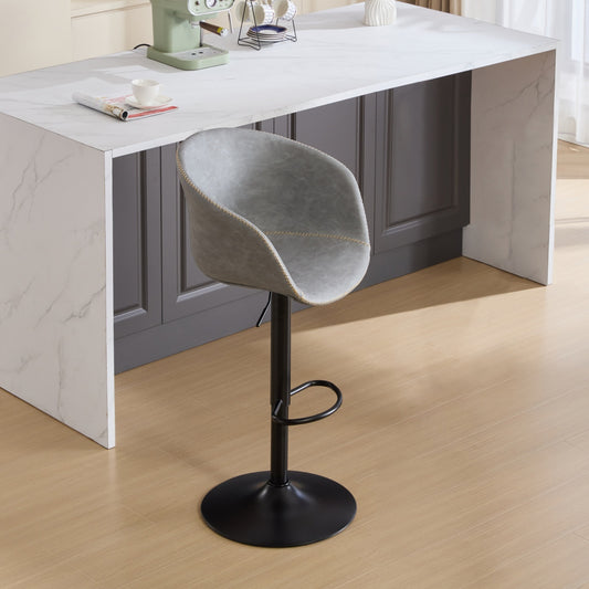 Gray PU Leather Bar Stool (1)