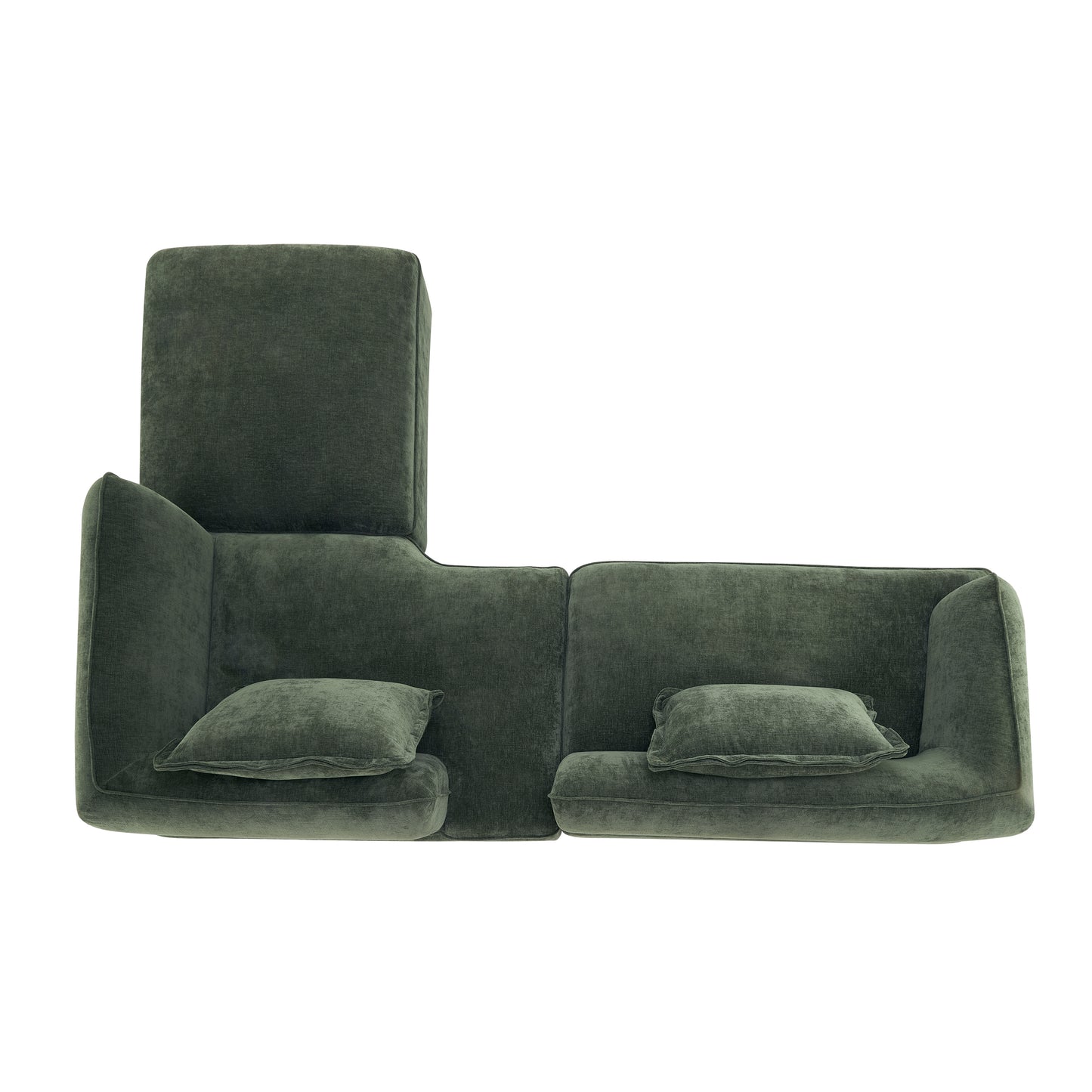 122' Modern L-Shaped Sectional Sofa with High-Density Fully Compressed Sponge and Chaise Lounge, 2-Piece Set, Fully Assembled Right Hand Facing, Deep Seating - detail view 4