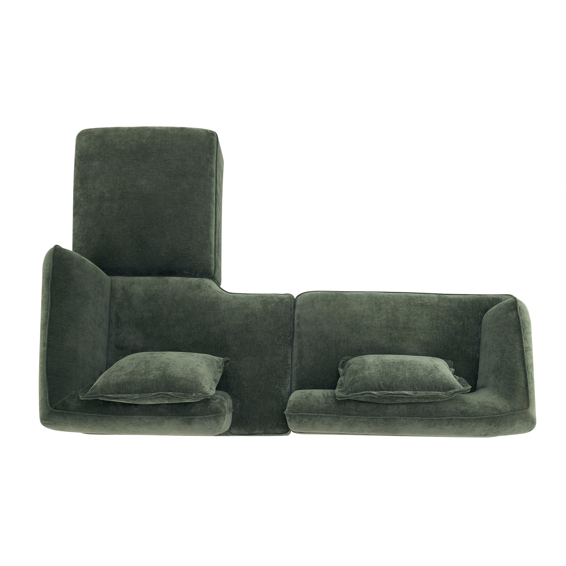 122' Modern L-Shaped Sectional Sofa with High-Density Fully Compressed Sponge and Chaise Lounge, 2-Piece Set, Fully Assembled Right Hand Facing, Deep Seating - detail view 4