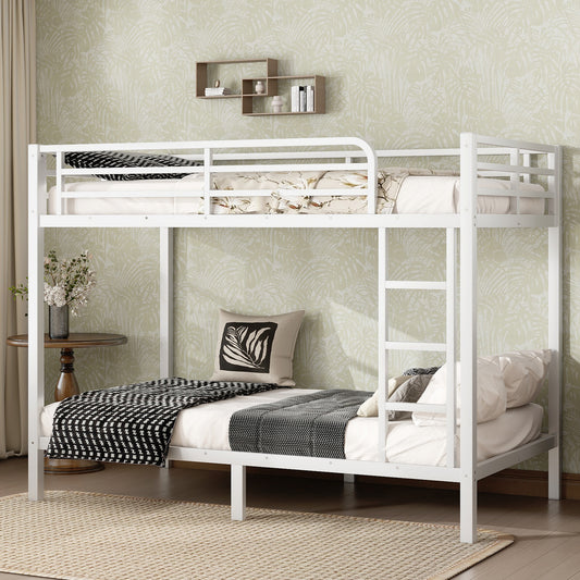 Metal Twin XL over Twin XL Bunk Bed for Teens and Adults - Off White - primary color shot